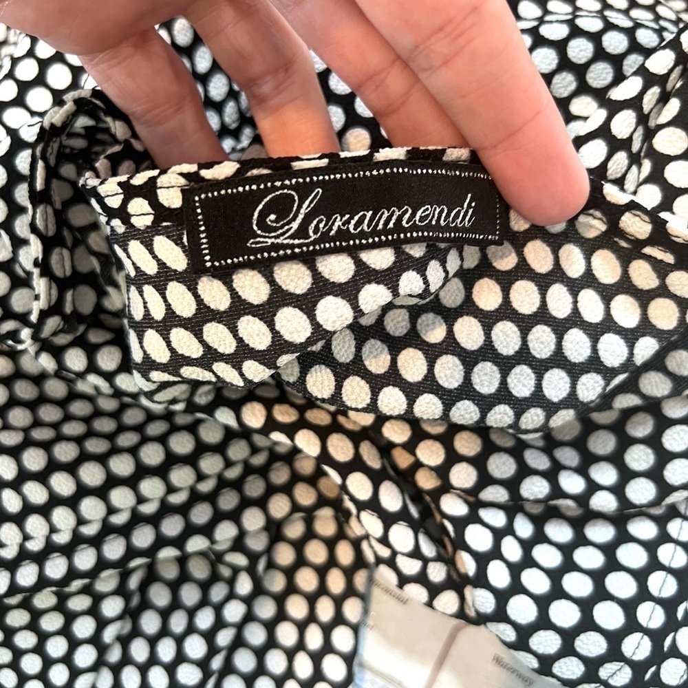 ⭐️Loramendi,Black/White Polka Dots,V-Back & V-Neck,Front Dress Split,Lightweight - Picture 4 of 9